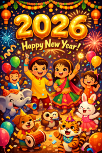 3D gold 2026 balloons glowing in a starry night New Year party concept, AI generated prompt art